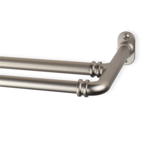 Hart & Harlow 5/8-in Blackout Double 48-in to 84-in Satin Nickel Steel ...