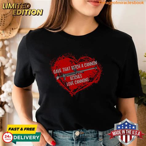 Bitches Love Cannons Funny Adult Meme Gamer Anime T-shirt