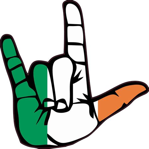 StickerTalk Ireland I Love You Hand Sticker, 5 inches x 5 inches