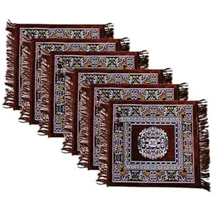 Buy Kuber Industries Pack of 6 Velvet Prayer Rectangular Mat|Square ...