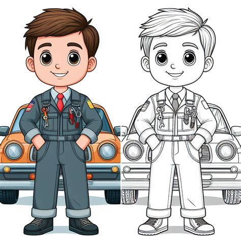 Mechanic Coloring Pages 的图像结果