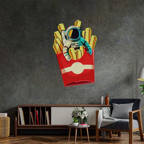 Astronaut on French Fries Led Neon Acrylic Artwork – The MB Store