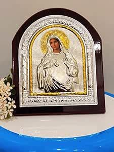 Breeze handicrafts Christian Decor Wooden Mary Art Photo Stand in Wood ...