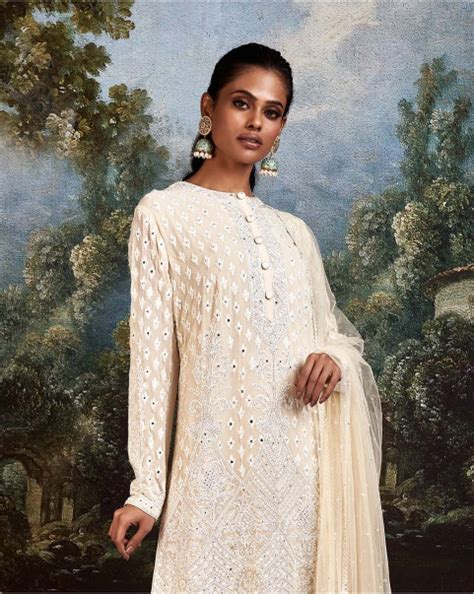 Buy Adaline Beige Based Multi Colored Kurta Set - Falguni Shane Peacock