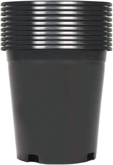 SHZAITOR 1/2/3/5/7/10/15 gallon Premium Black Plastic Nursery Plant ...