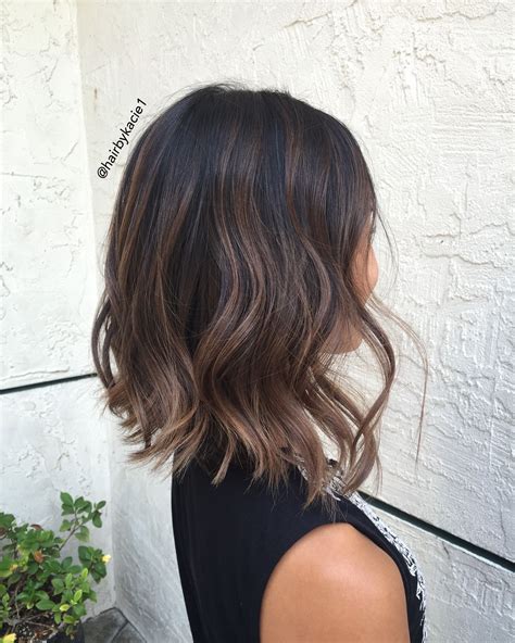 Natural Balayage and Lob | Black hair balayage, Balayage hair, Asian hair