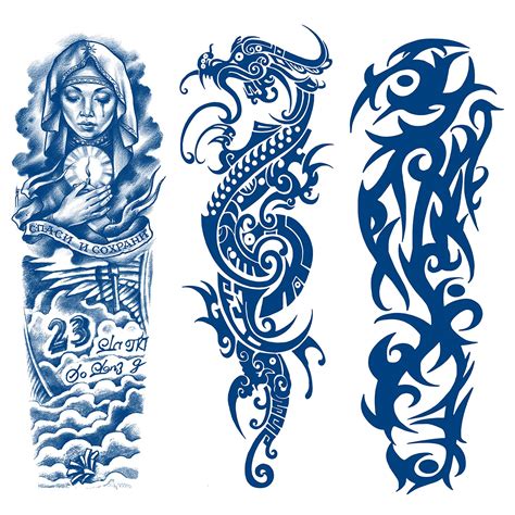 Buy Glaryyears Semi Permanent Tattoos, 3-Pack Large Full Arm Sleeve ...
