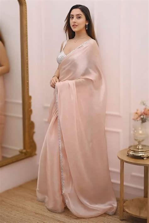 Premium Silk Saree with Fancy Silver Lace & Sequin Blouse – Cholimarket