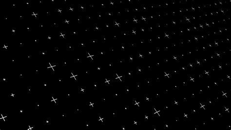 Animated abstract technology dark background white cross stars and shallow depth of field ...
