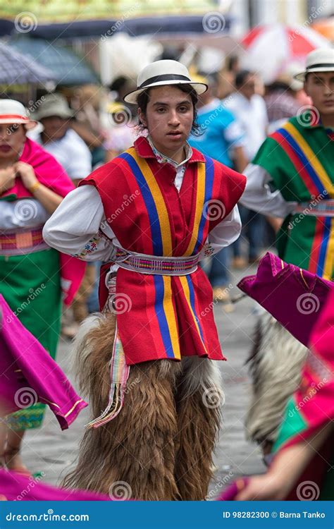 Indigenous Male in Colourful Clothing in Ecuador Editorial Image ...