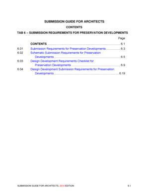 Fillable Online phfa Architect Submission Guide - Tab 6 - Submission ...