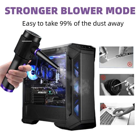 Limpador de Ar Comprimido - Limpador de Ar Elétrico Ajustável em 3 ...