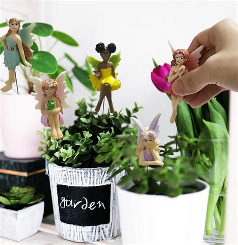 Amazon.com: PEGZOS Fairies for Fairy Garden with Stakes 5 Pack Fairy ...