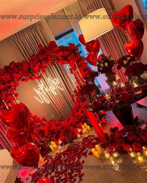 A Dreamy Red Rose Proposal Setup