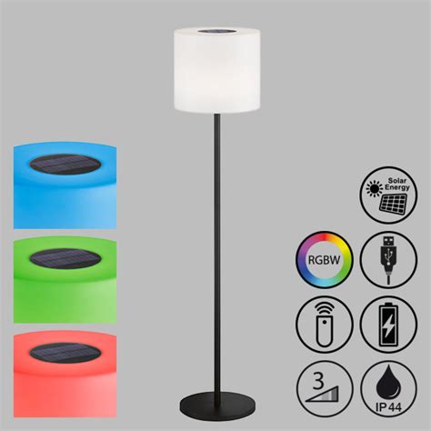 Schöner Wohnen Mina solar LED battery floor lamp | Lights.co.uk