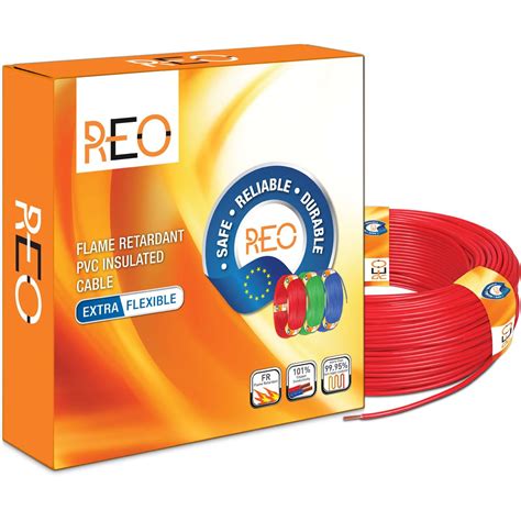 REO by Havells | 1.0 sqmm Copper Wire (90 meter -Red)| Class 5 ...