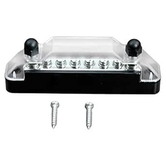 6 Terminal Bus Bar Ground Power Distribution Terminal Block with Cover ...