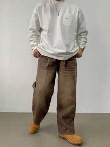 DAZY Men's Loose Fit Solid Color Casual Wide Leg Jeans, Autumn,Back To ...