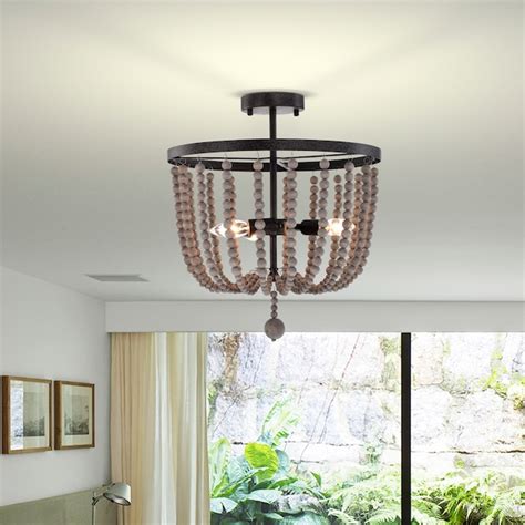 Home Accessories Inc 3-Light Brown Bohemian/Global Dry rated Chandelier ...
