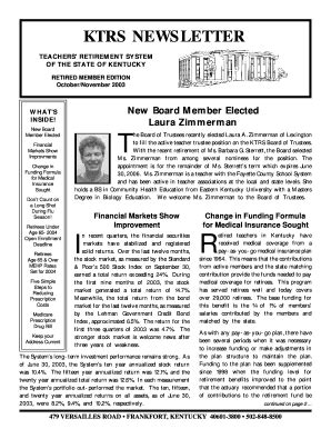 Fillable Online e-archives ky ktrs newsletter form Fax Email Print ...