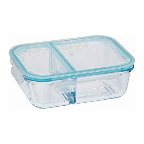 PUREFIT Multipurpose Food Storage Glass Container with divider lunch ...