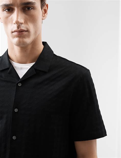 Buy Pure Cotton Cuban Collar Shirt at Marks & Spencer