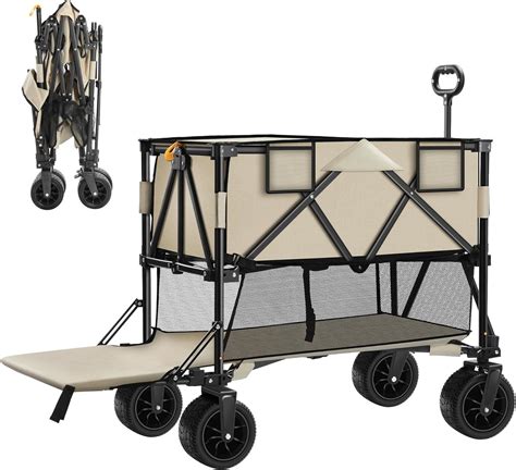 Double Decker Wagon Collapsible 400L Heavy Duty Foldable Wagon with Big ...