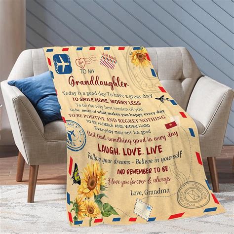 Manta para nieta con texto en inglés To My Granddaughter, regalos de ...
