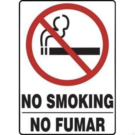 Accuform BILINGUAL SAFETY SIGN NO SMOKING SBMSMK982VA SBMSMK982VA | Zoro