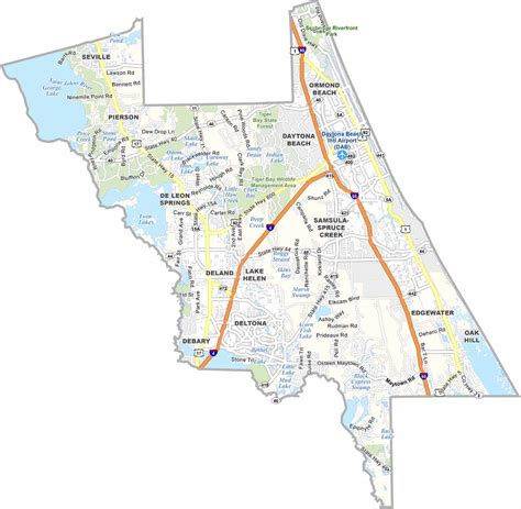Volusia County Map, Florida - US County Maps