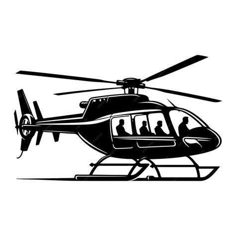 Emergency evacuation helicopter rescue silhouette black colour vactor ...