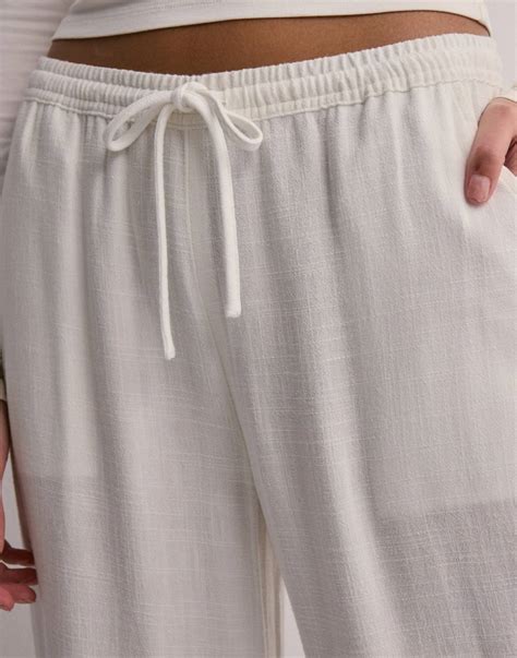 Kjøp Nelly Pull On Linen Pants - White | Nelly.com