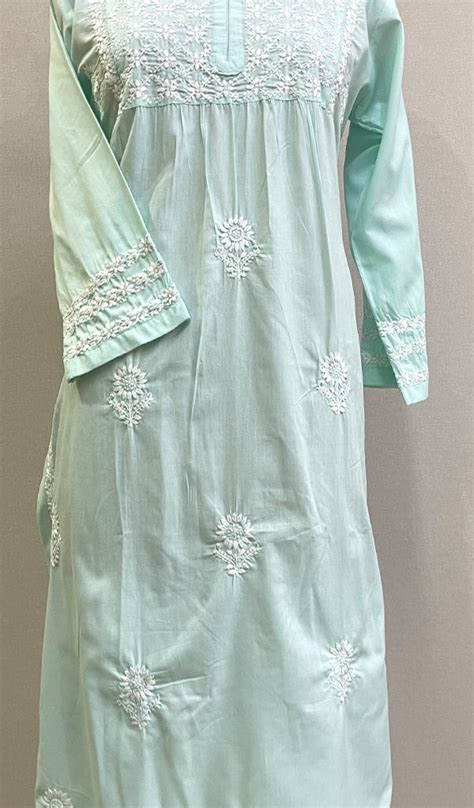 Falak Women's Lucknowi Handcrafted Cotton Chikankari Kurti - HONC02207