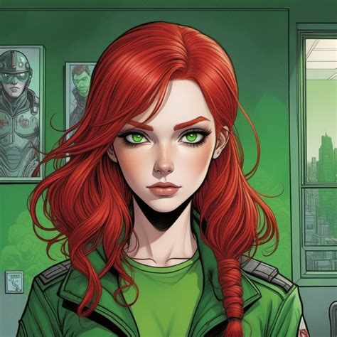 Green-Eyed, Red-Haired Indoor Dystopian Paramedic | Stable Diffusion Online