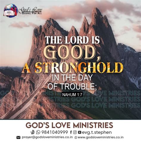 Nahum 1:7 :: God's Love Ministries - Today's Promise