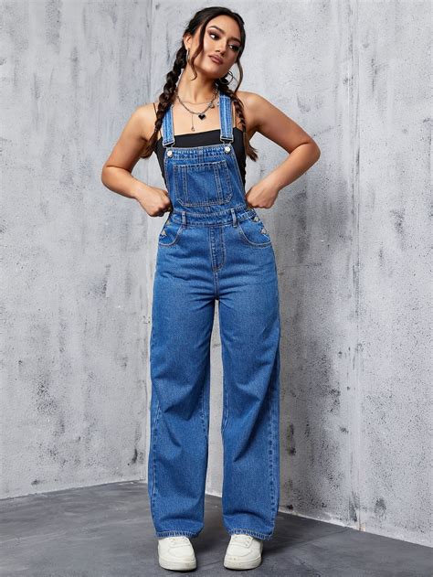 Slant Pocket Denim Overalls Without Top | Outfits lässig, Overall ...