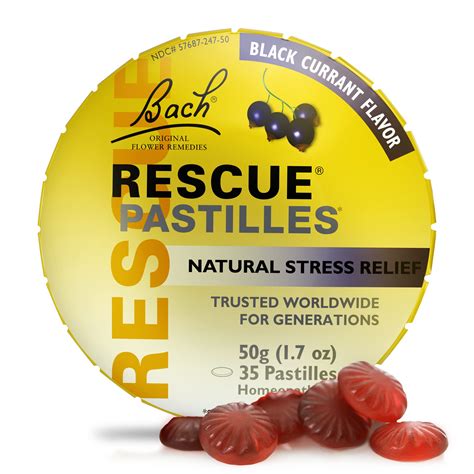 Amazon.com: Bach RESCUE PASTILLES, Black Currant Flavor, Natural Stress ...