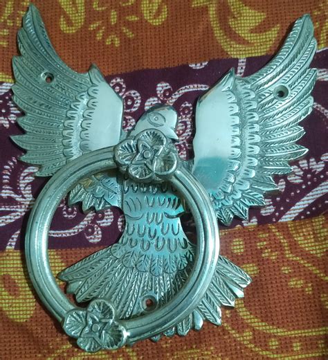 Two Moustaches Open Winged Eagle Design Brass Door Knocker (Standard ...