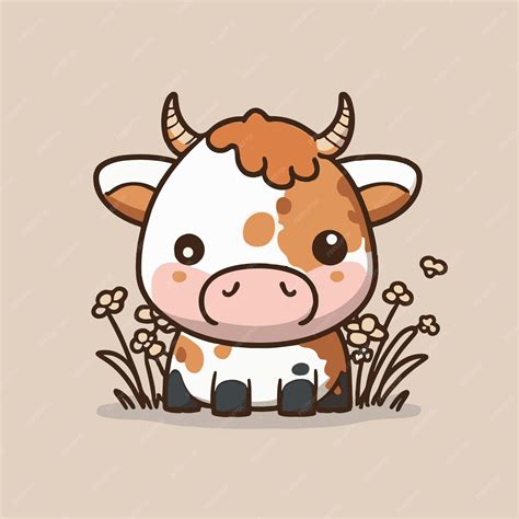 Premium Vector | Cute Chibi Cow Kawaii Illustration