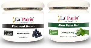 La' Paris Charcoal Scrub 450gm and Aloe Vera Gel 450gm Price in India ...