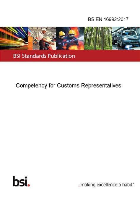 BS EN 16992:2017 Competency for Customs Representatives