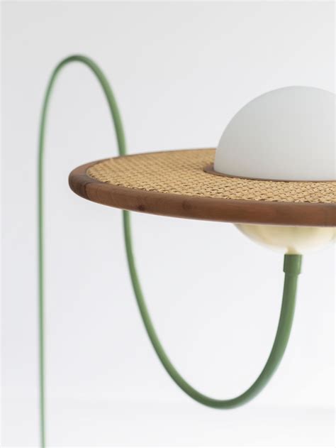 21st Century Yellow Floor Lamp with Cane, Black Marble and Brass For ...