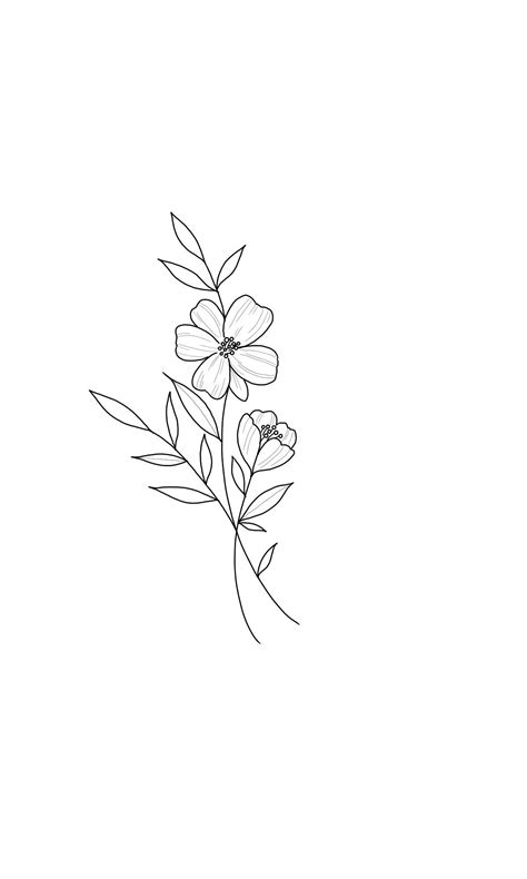 Pin by Diego oliveira on meus decalques | Simple flower tattoo, Flower drawing, Line art tattoos