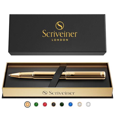 Scriveiner Gold Rollerball Pen - Stunning Luxury Pen with 24K Gold ...