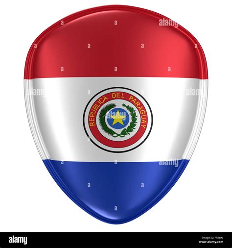 3d rendering of a Republic of Paraguay flag icon on white background ...
