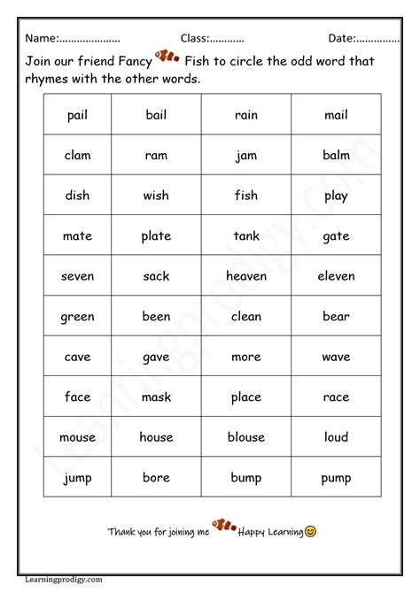 Free Downloadable Rhyme Time Worksheet for English Leaners - worksheet ...