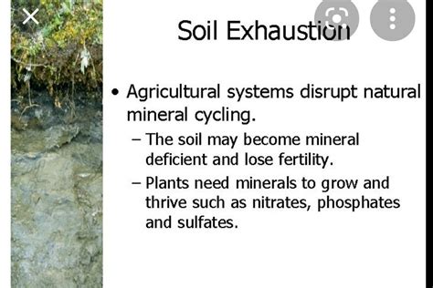 What do you mean by soil exhausation? Write any two reasons of soil ...