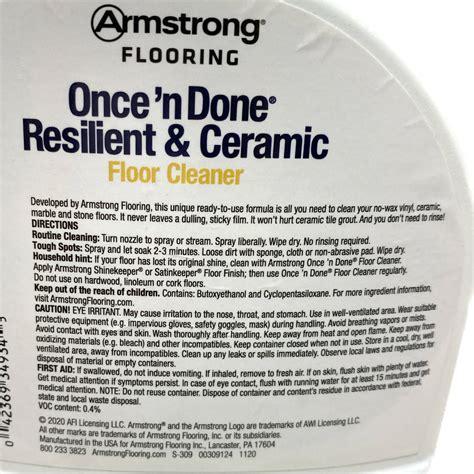 Armstrong Once 'n Done Resilient & Ceramic Floor Cleaner, 32 oz Spray
