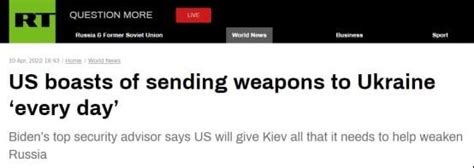 俄媒：沙利文称＂每天＂给乌克兰送武器
