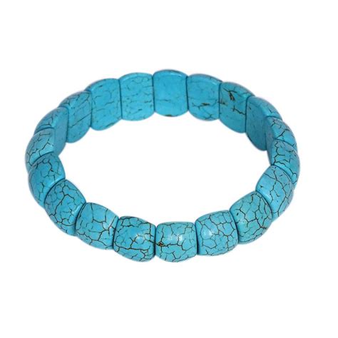 Buy Sahiba Gems Natural Firoza Beads | Turquoise Stone Bracelet for Men ...